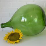 Dame-jeanne XXL / bouteille verte transparente vintage / verre soufflé à la main / vase de sol