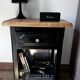 High-end 70s bedside table / accent furniture in solid wood.
