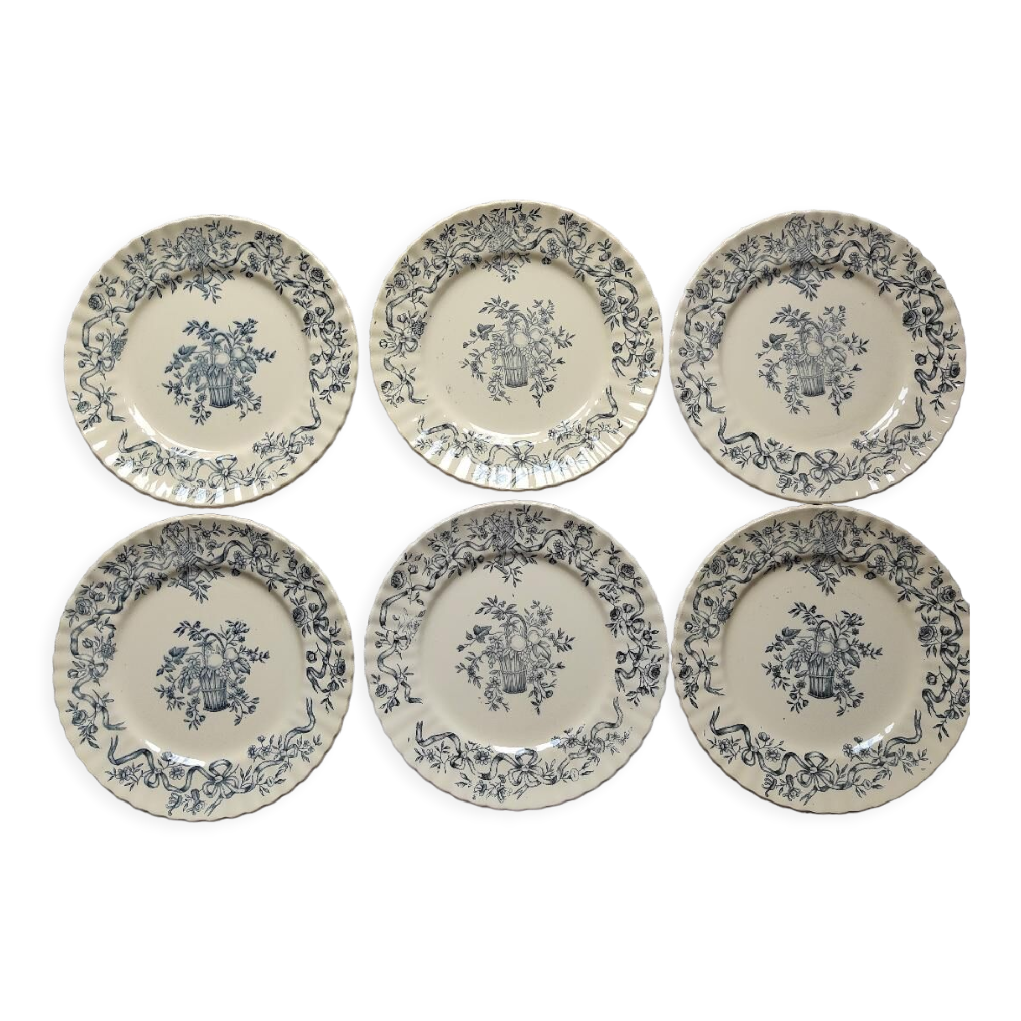 Antique plates in iron earth Lonchamp - Ribbon