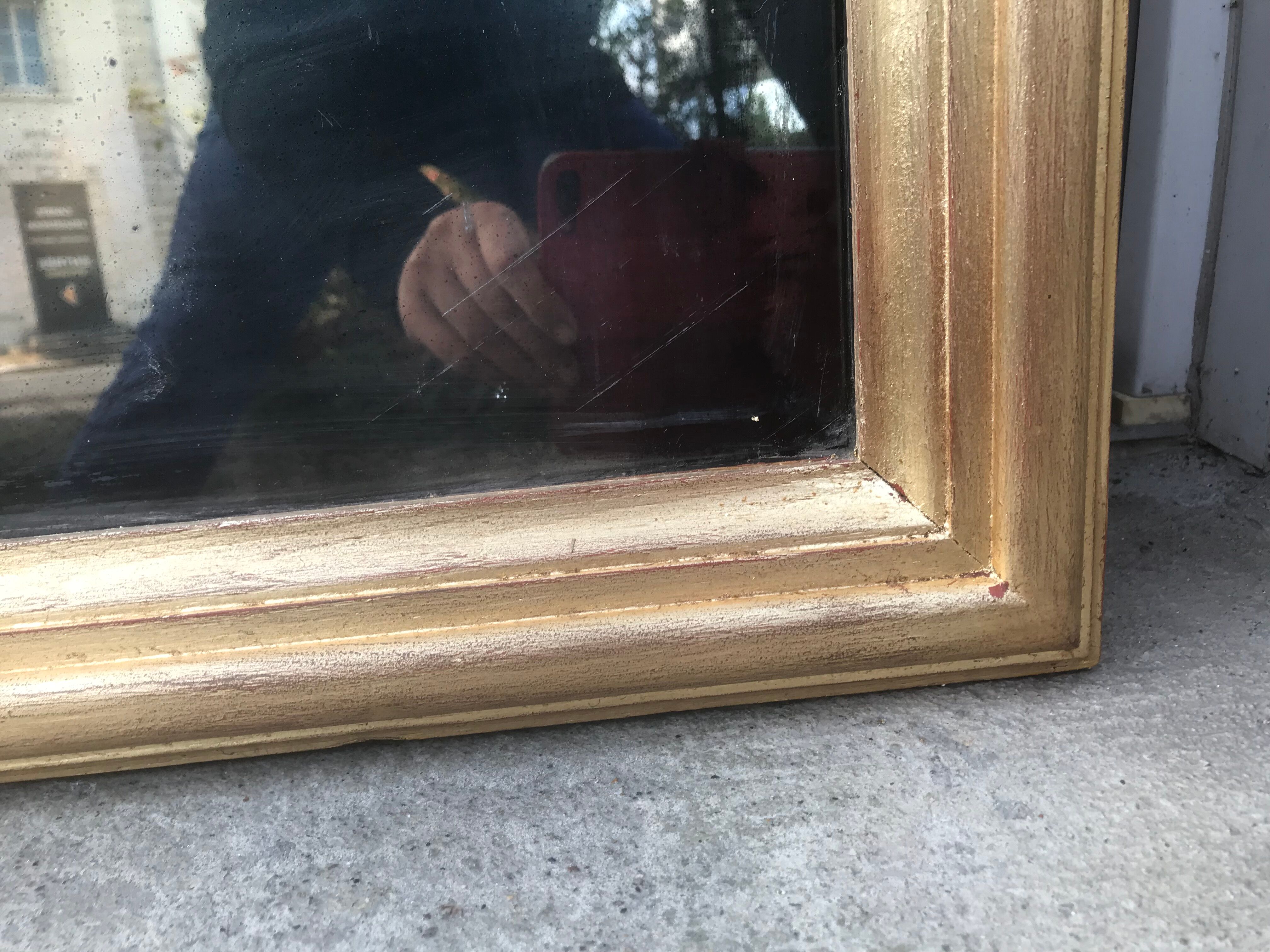 Golden mirror with sheet 151 x 103 cm