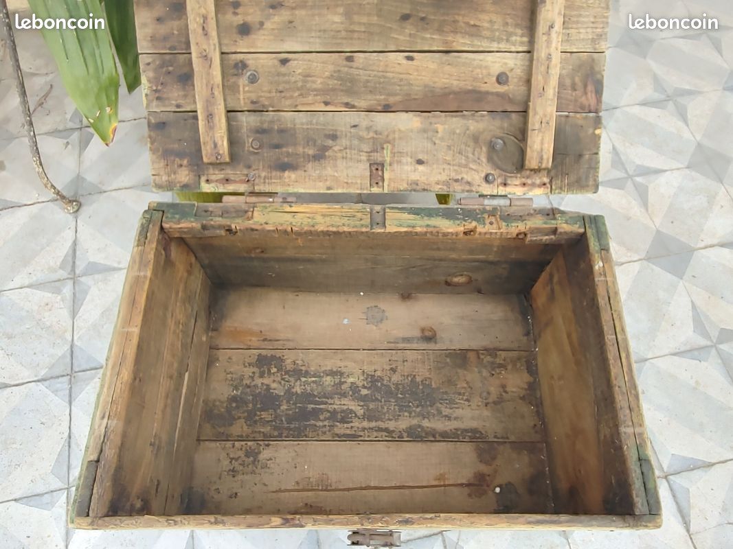 Old wooden chest - industrial decor....