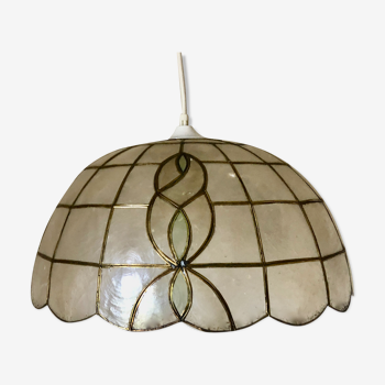 Art Nouveau mother-of-pearl pendant lamp