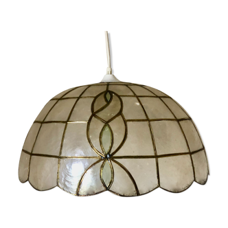 Art Nouveau mother-of-pearl pendant lamp