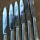 6 large silver metal knives