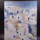 The Greek village - Pastel blue and ochre tones - Signed dated