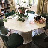 Travertine dining table