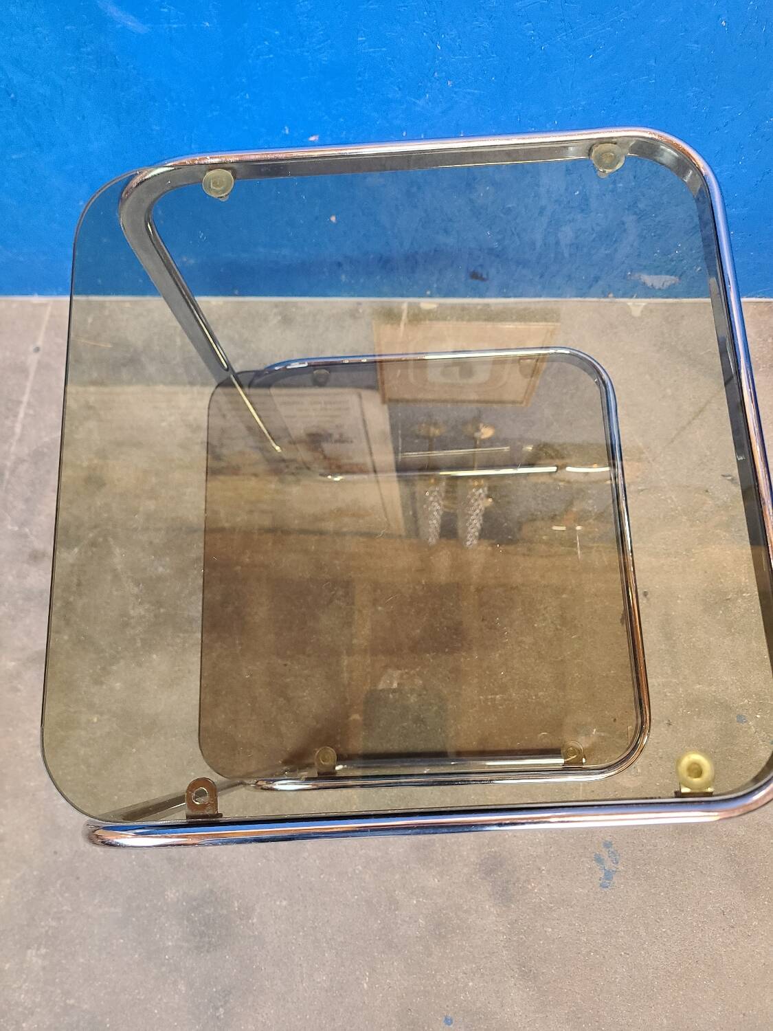 Vintage smoked glass and chrome harness