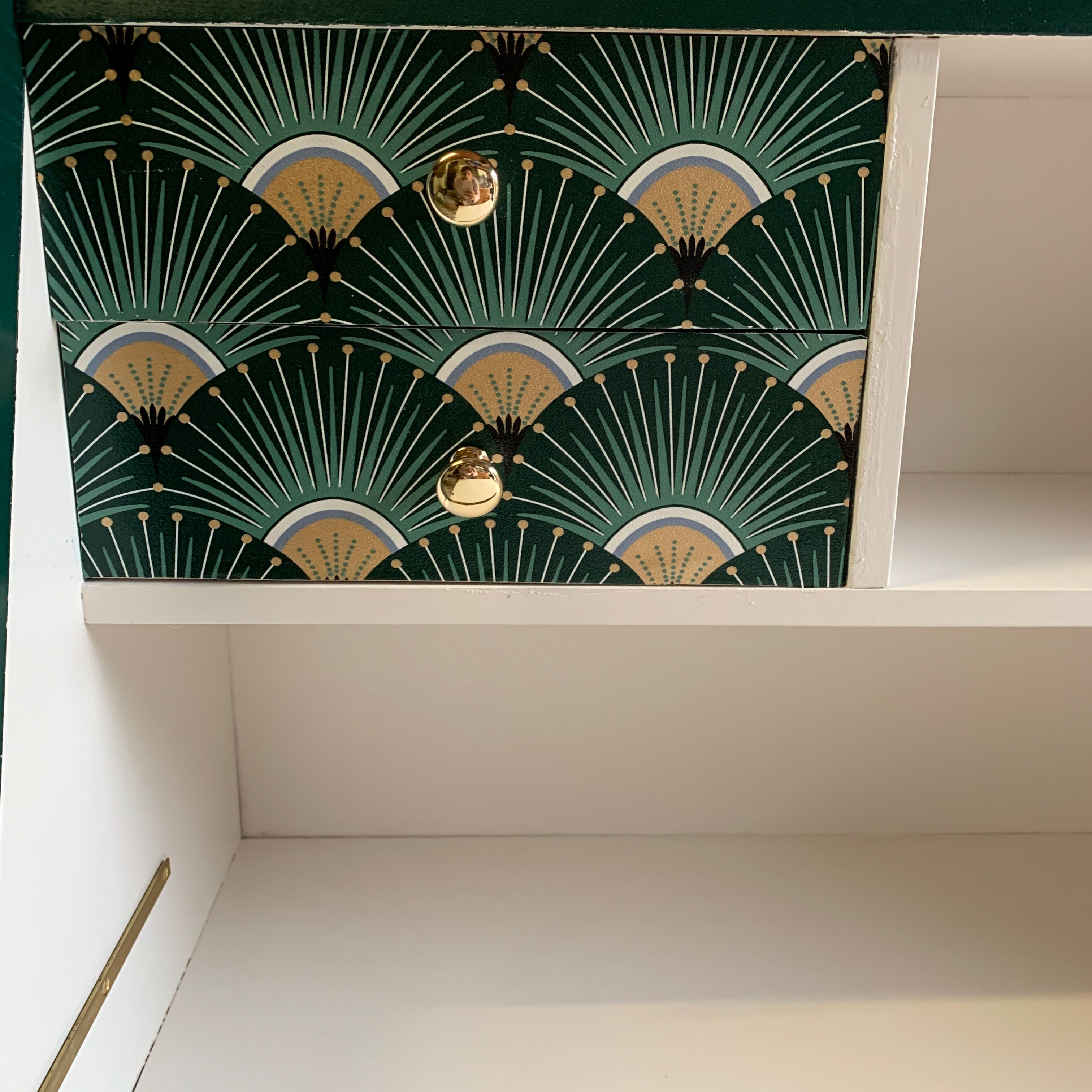 Green writing desk