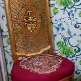 Pair of gilded chairs with Louis XV style floral pattern