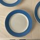 Set of 4 flat plates Luneville – white and blue earthenware