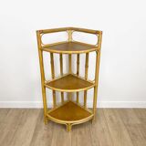 1960s rattan corner shelf