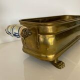 Antique brass planter with porcelain handles