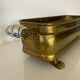 Antique brass planter with porcelain handles