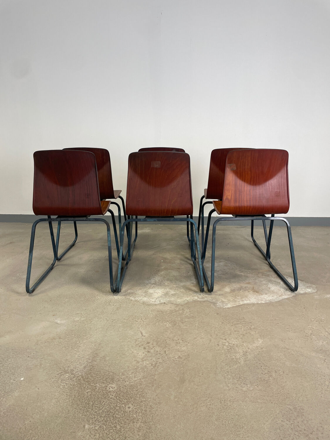 Lot 6 chaises Galvanitas « S23 », années 60, Hollande