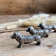 6 vintage dog knife holders