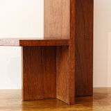 Brutalist sofa end, mahogany veneer