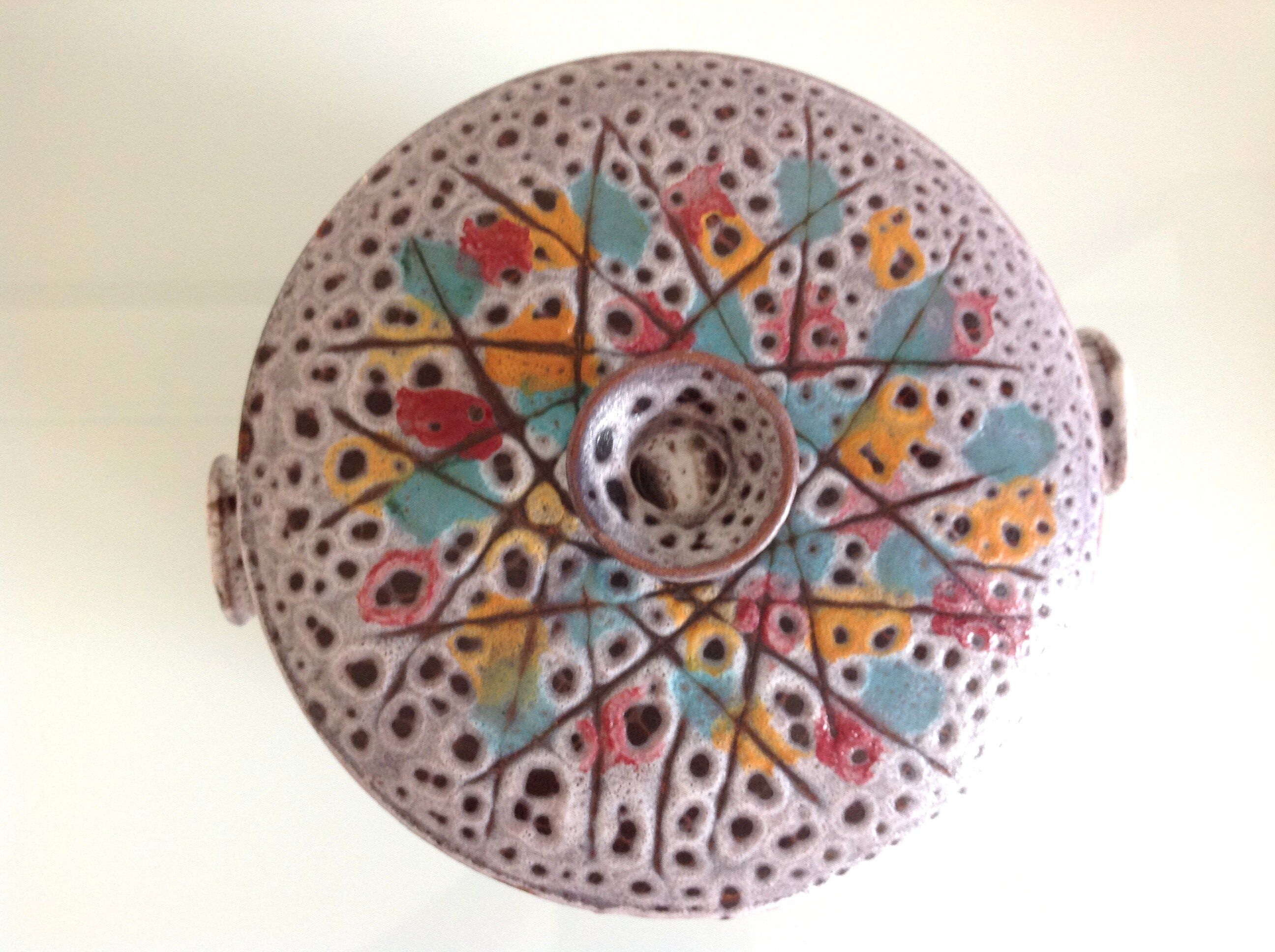 Polychrome cermal pot by FPP Vallauris / vintage 60s