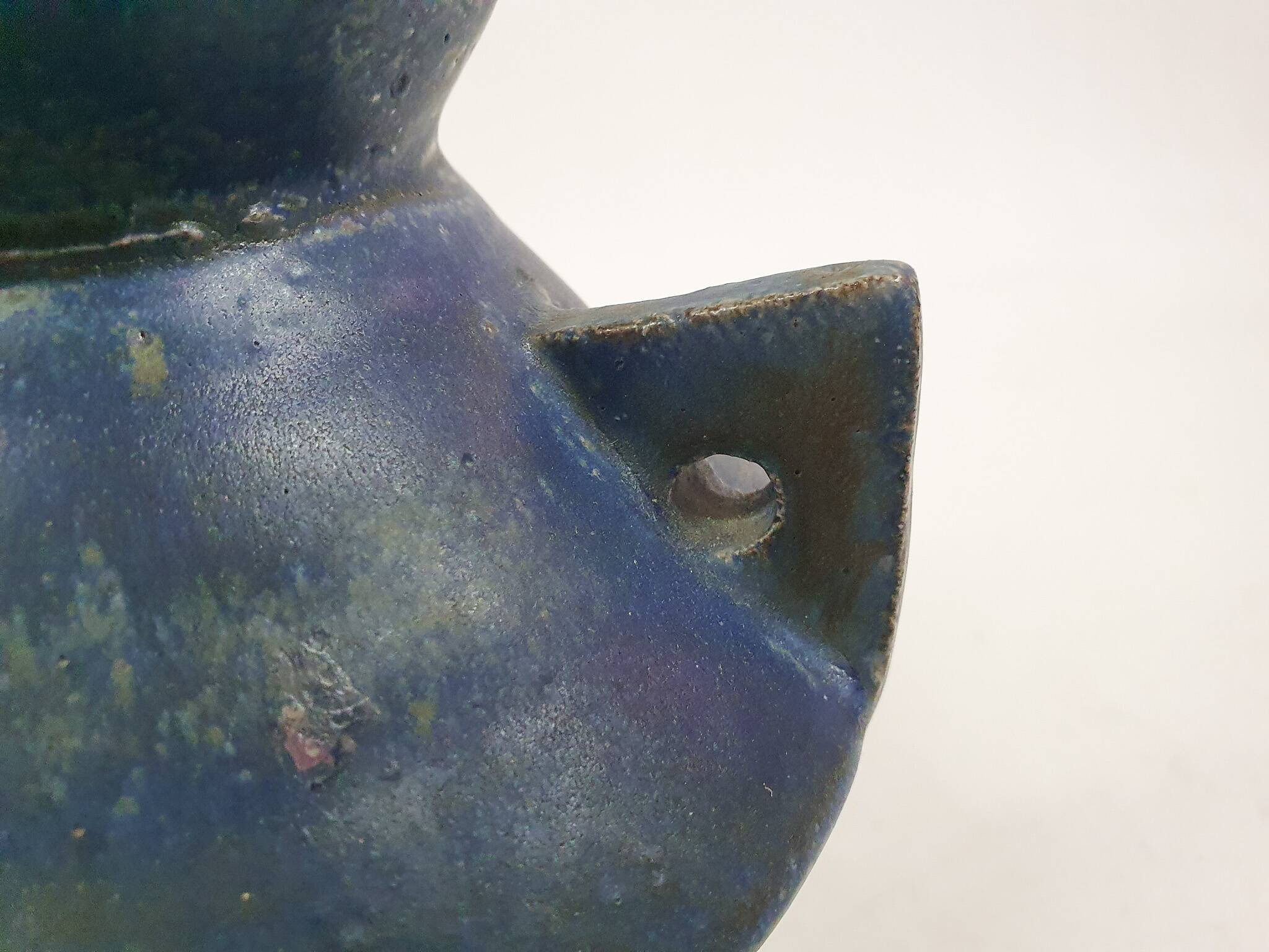 Vintage blue ceramic vase by Ciro , The Netherlands
