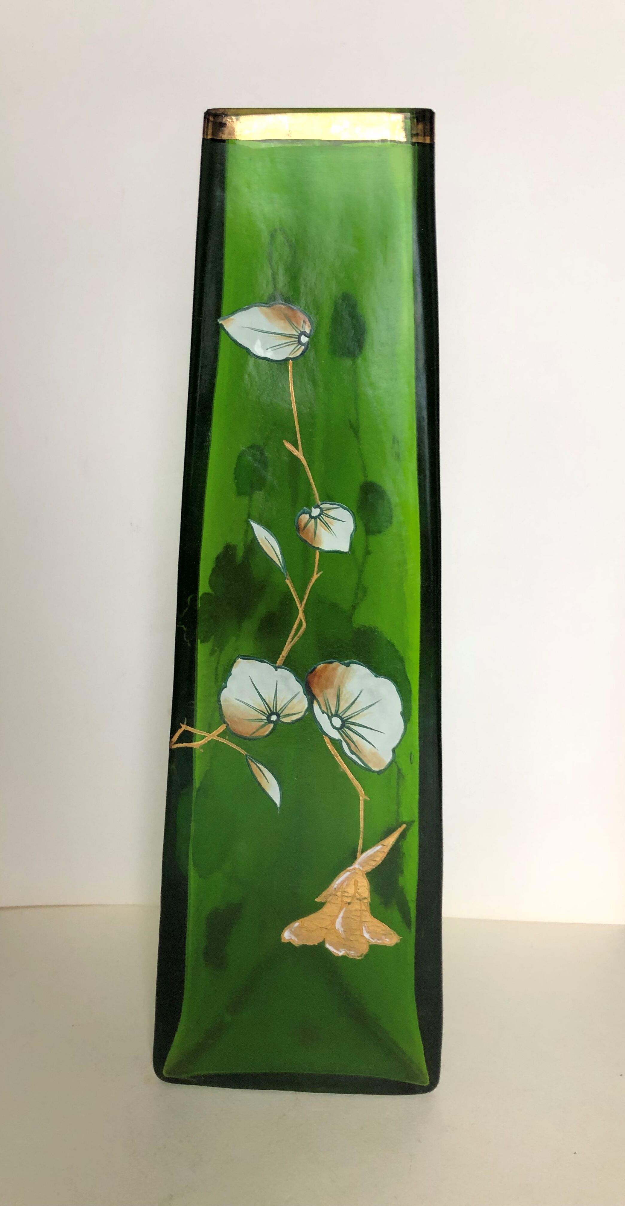 Large enamelled glass vase