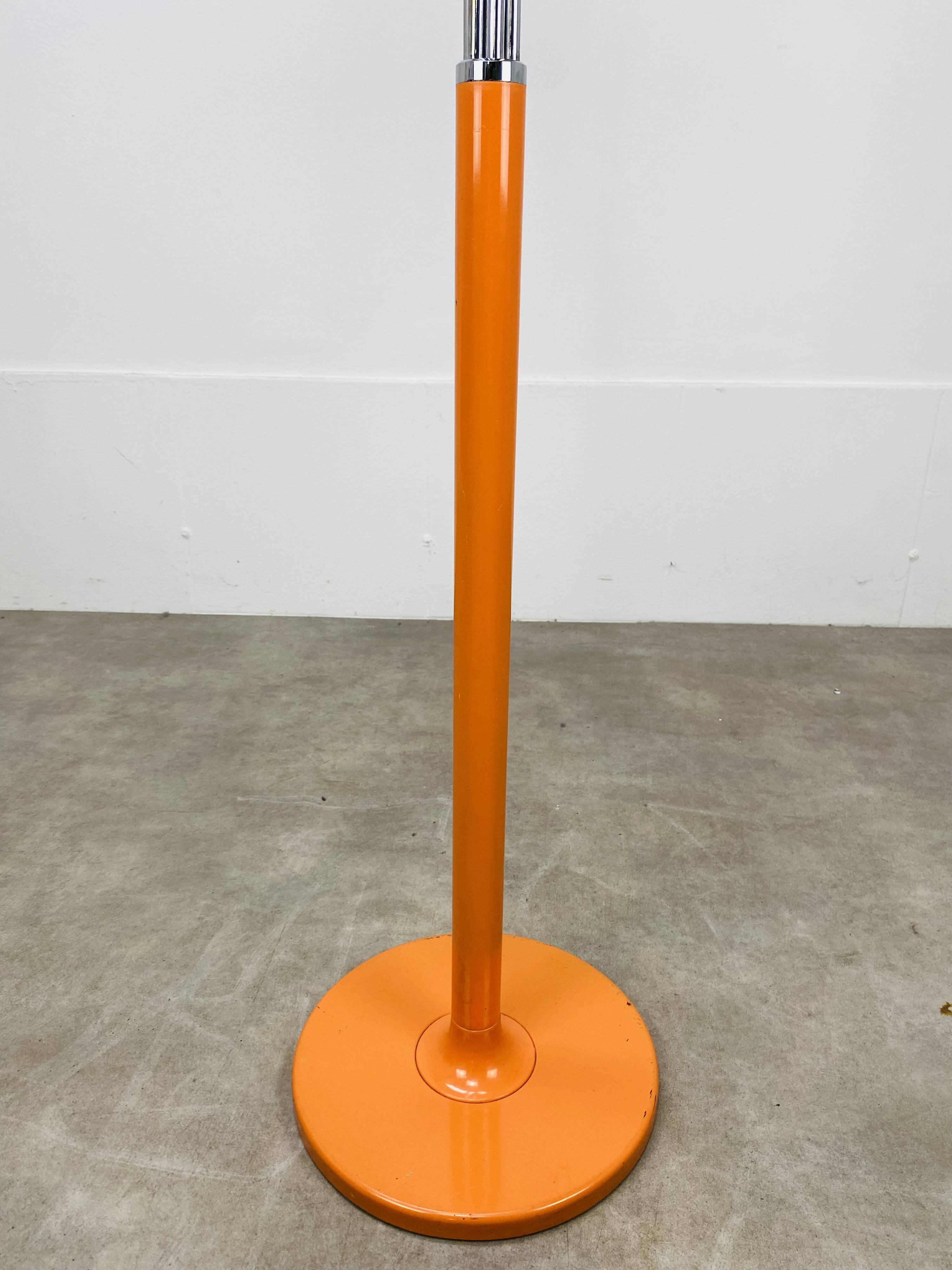 Coat rack 70's orange and chrome by Fase