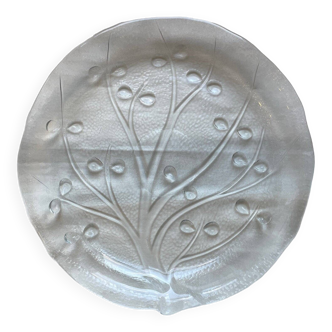 26 cm glass plate with plant motif NEW