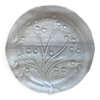 Assiette en verre 26 cm motif végétal NEUF