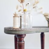 Mini wooden and marble table - antique side table