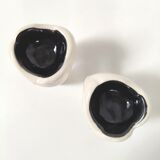 Set of two ceramic Fluocaril advertising ashtrays