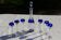St. Louis BristoL pattern cut crystal liqueur set with blue overlay