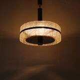 Large '60s Ice Glass Pendant Lamp