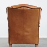 Wingback Chair Made of Cowhide Leather