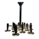 Pair of Large Chromed and Smoked glass chandelier