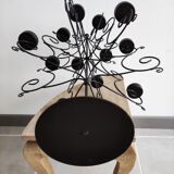 Black metal candlestick for 12 candles