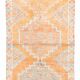 Tapis runner vintage anatolien, tons terre cuite, orange doux et gris clair