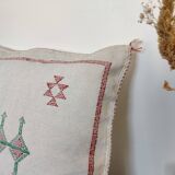 Coussin berbère Sabra Blanc Motifs berbères
