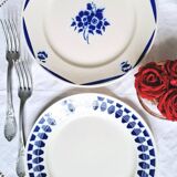 6 old mismatched earthenware dinner plates