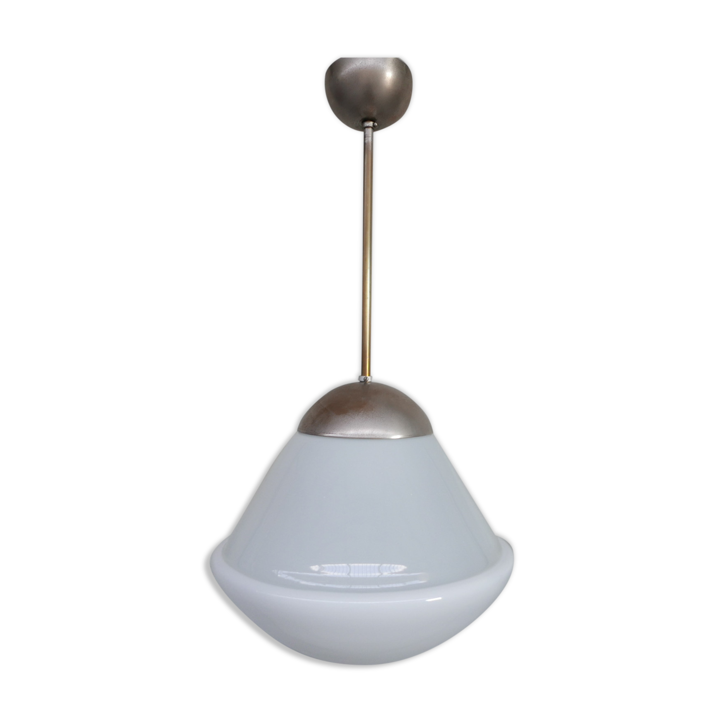Antique german opaline pendant light by Kandem
