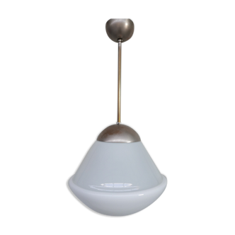 Antique german opaline pendant light by Kandem