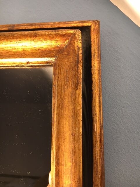 Old gilded wood mirror 48 x 40 cm early 20th century