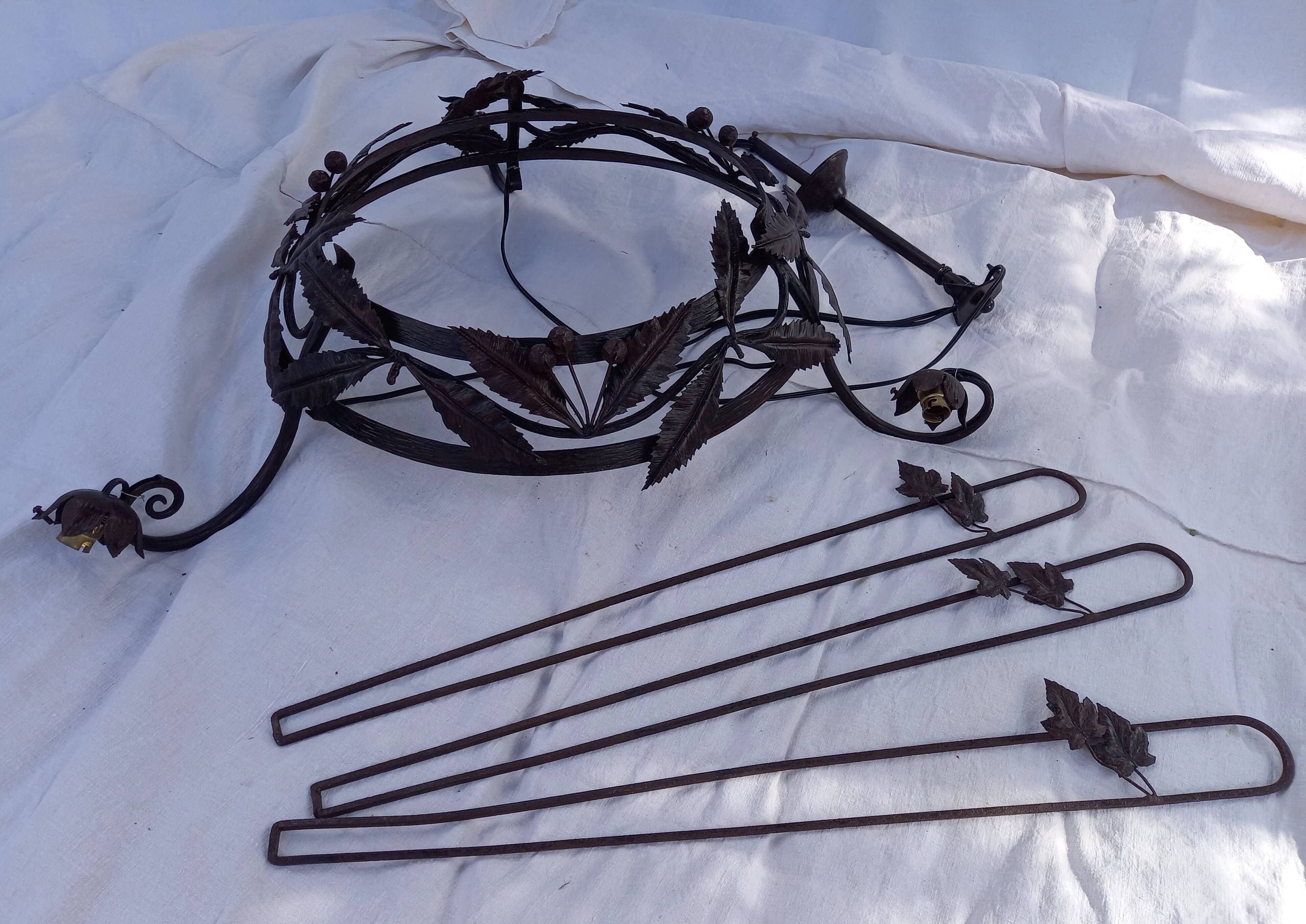 Wrought iron ceiling chandelier mount