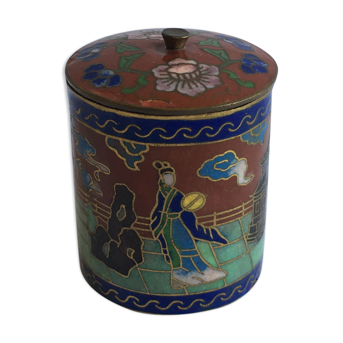 Small Chinese box - partitioned enamels