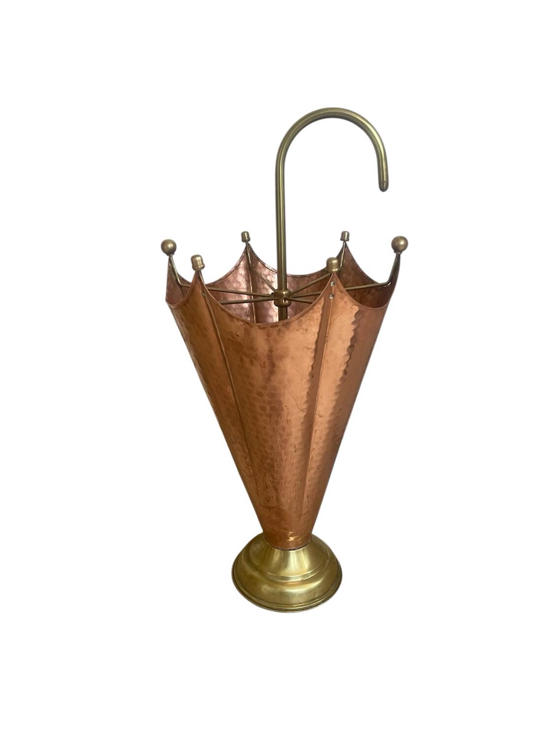 Vintage copper and brass umbrella stand