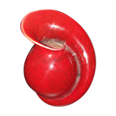 Vase coeur de rose en céramique par Fred et Andrée Stocker vers 1950