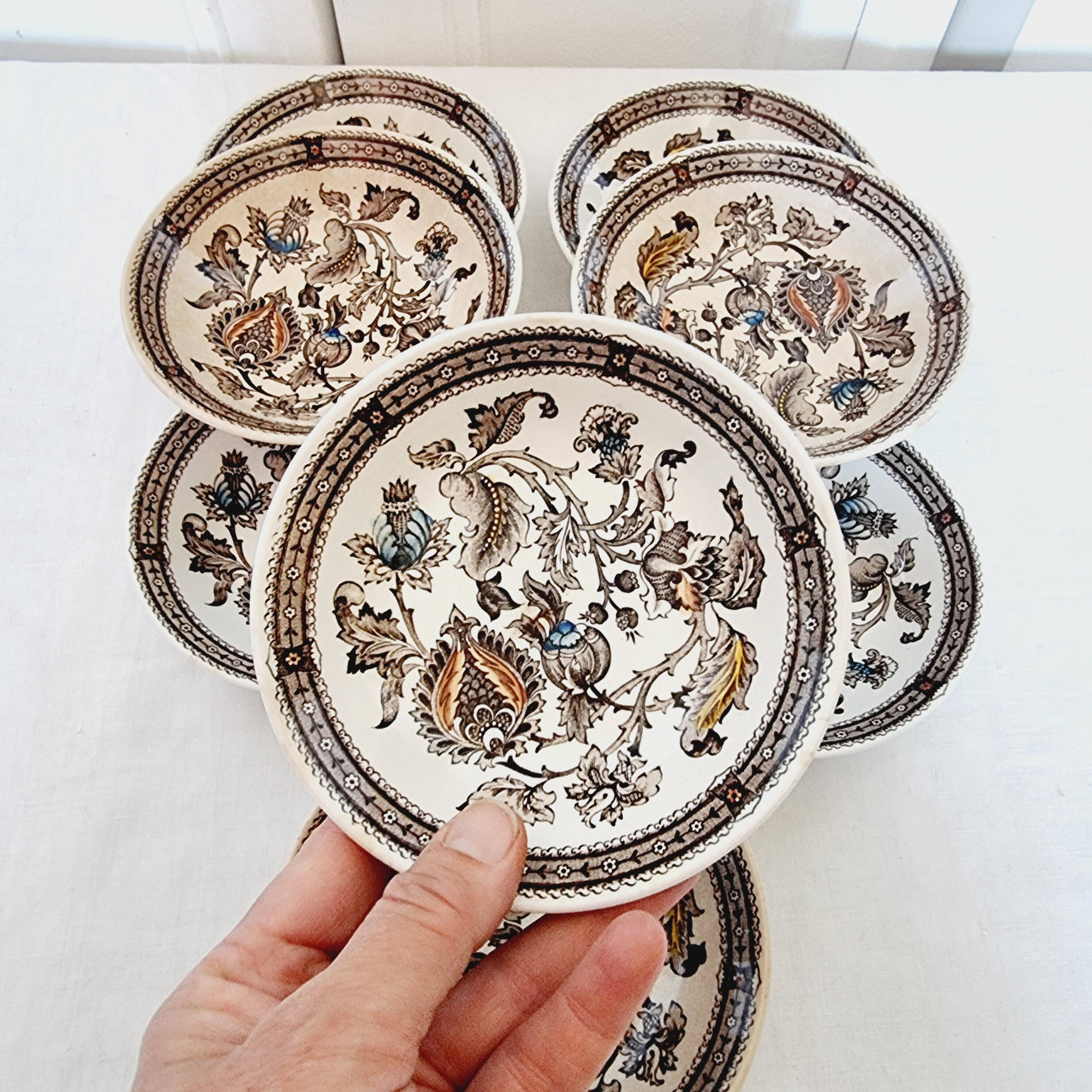 Set of 8 StaffordShire color unalterable English porcelain bowls