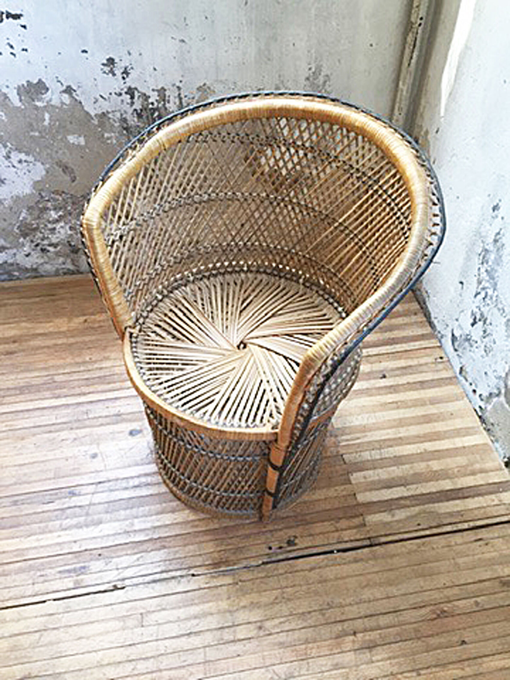 Fauteuil en osier vintage