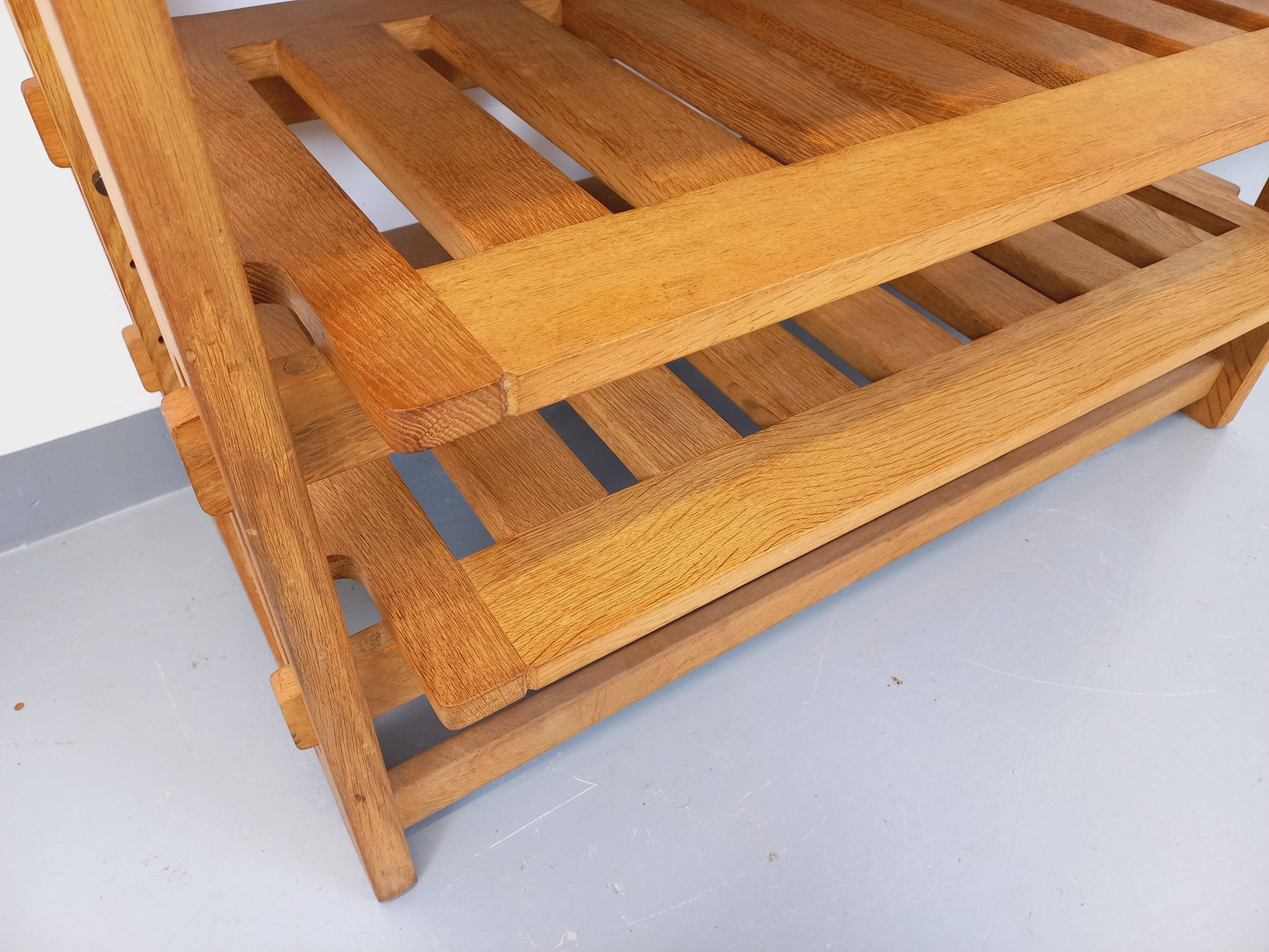 Guillerme et Chambron vintage open storage unit in solid oak