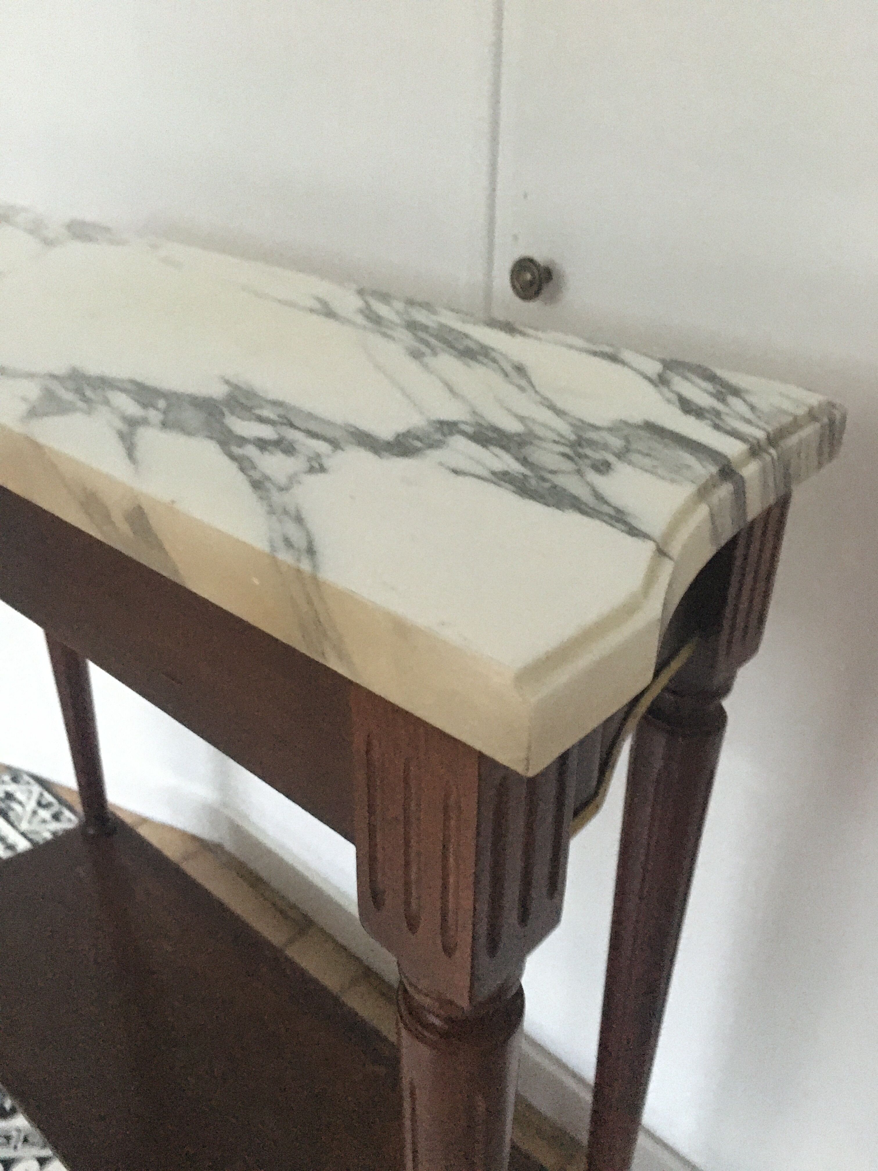 Console tray white marble