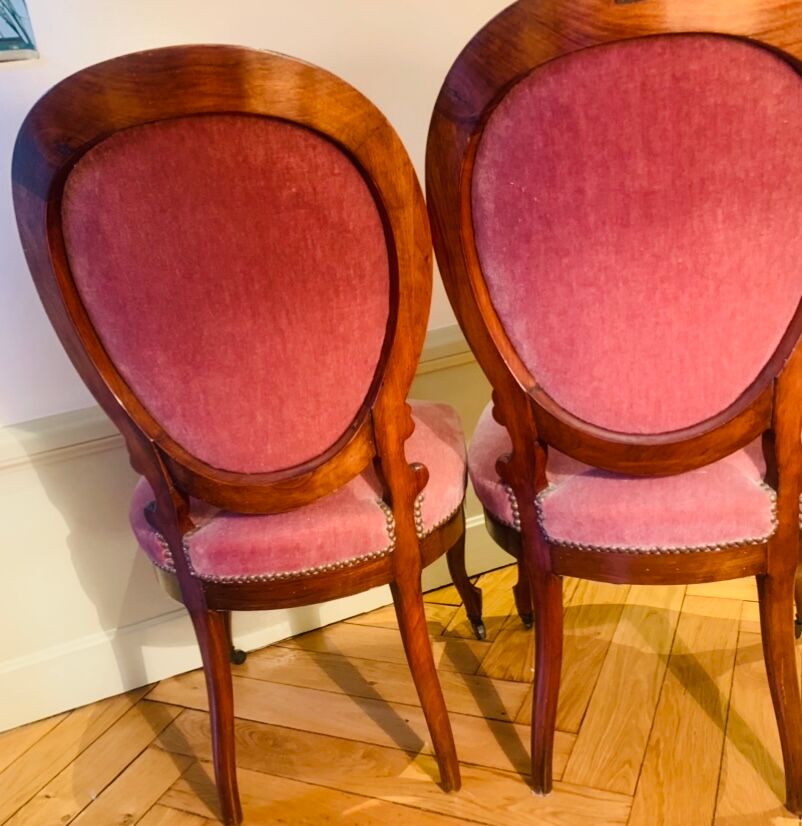 Pair of Napoleon III medallion chairs