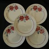 5 flat plates in earthenware from BADONVILLER. Strasbourg model.