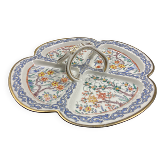 Four-lobed beggar worker's hors d'oeuvre in Chantilly porcelain, Japanese decor